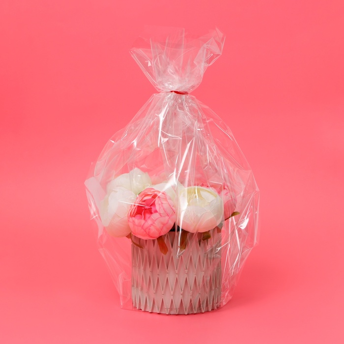 Плёнка для цветов прозрачная 0,7 х 37,5 м, 1000 г, 40 мкм Плёнка для цветов прозрачная 0,7 х 37,5 м, 1000 г, 40 мкм