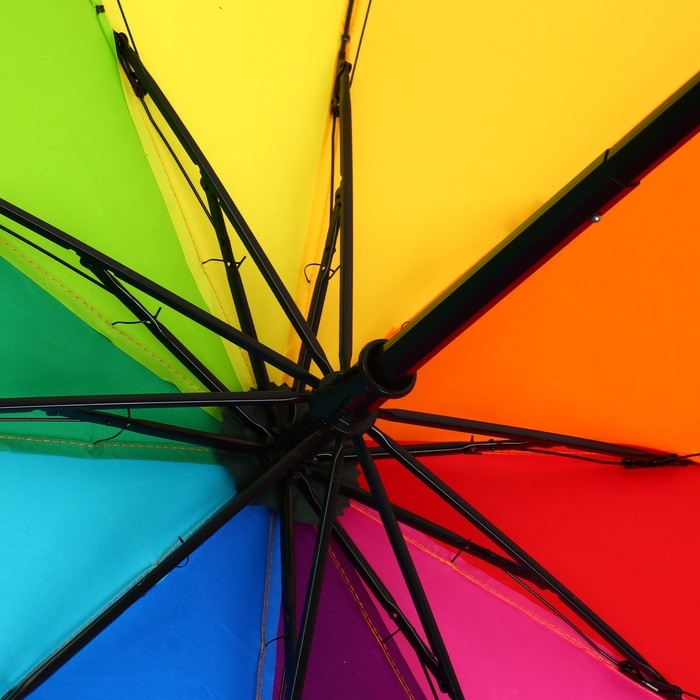 Зонт женский радужный «Время дождя и чудес», 10 спиц. Зонт женский радужный «Время дождя и чудес», 10 спиц.