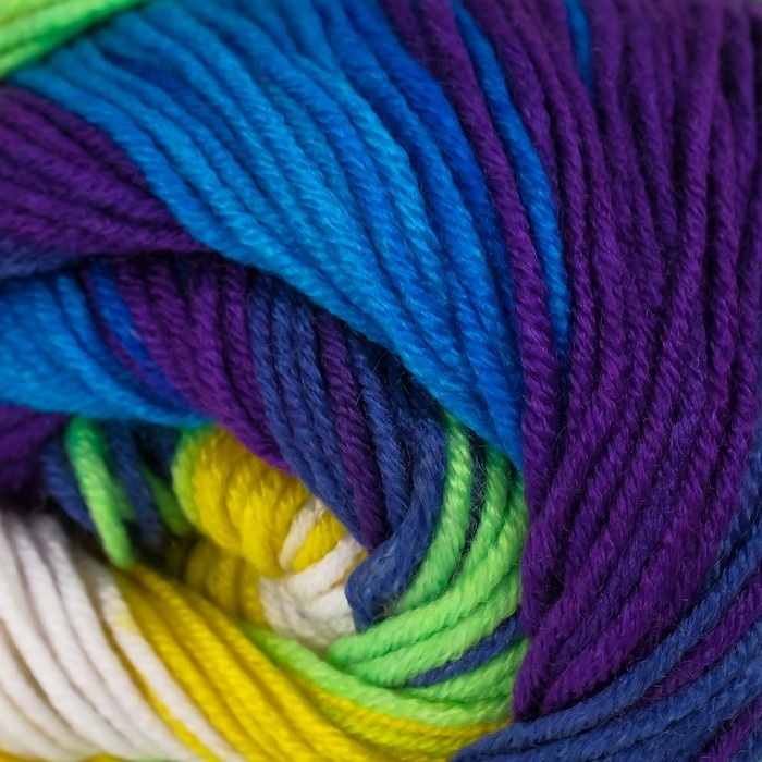 Пряжа Пряжа "Adore Dream" 100% акрил антипиллинг 280м/100г (1070 жёл-салат-фиол-бир)