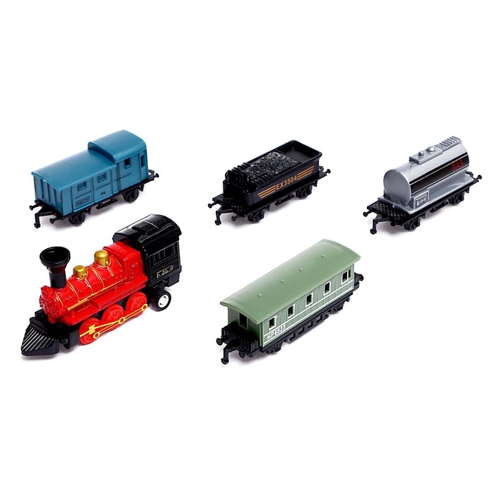 Поезд металлический «Классика», с 4 вагонами, инерция, МИКС Поезд металлический «Классика», с 4 вагонами, инерция, МИКС