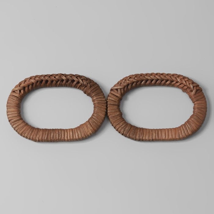 Ручки для сумок деревянные, плетёные, d = 9,8 × 5,9 / 13,5 × 9,5 см, 2 шт, цвет коричневый Ручки для сумок деревянные, плетёные, d = 9,8 × 5,9 / 13,5 × 9,5 см, 2 шт, цвет коричневый