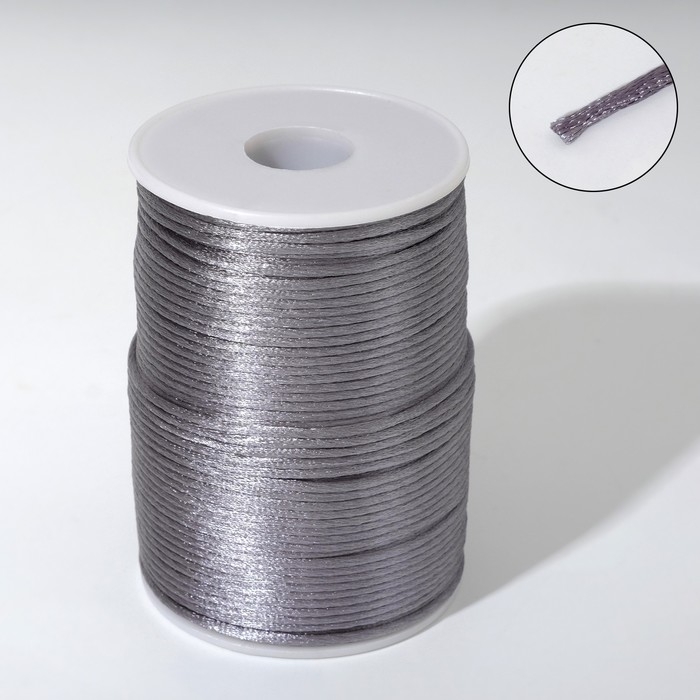 Шнур нейлоновый d=2 мм, L=100 м, цвет серый Шнур нейлоновый d=2 мм, L=100 м, цвет серый