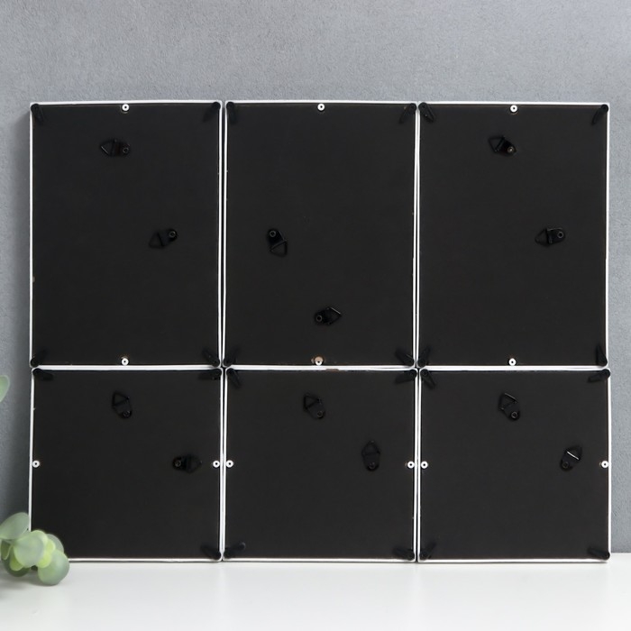 Фоторамка на 6 фото 10х10, 10х15 см  Фоторамка на 6 фото 10х10, 10х15 см "Классика" белая набор 6 шт 31,5х40 см