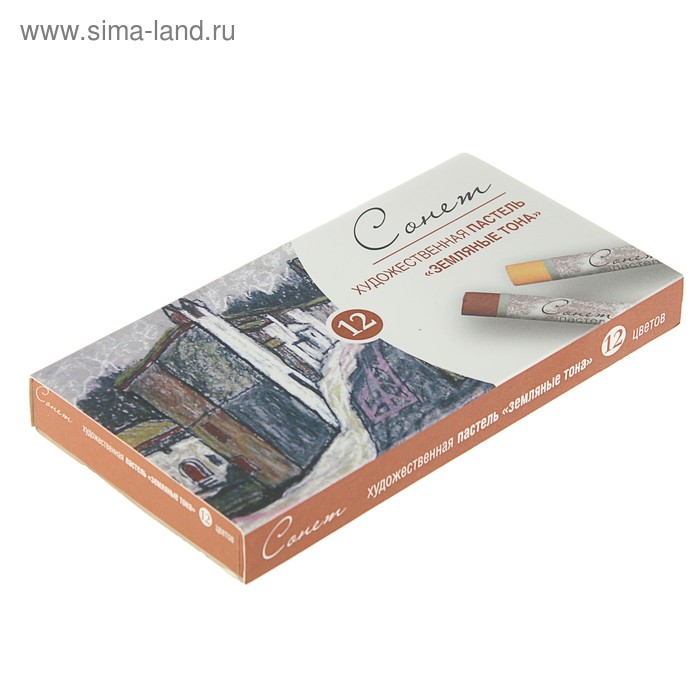 Пастель сухая, набор 12 цвета, Soft, ЗХК Пастель сухая, набор 12 цвета, Soft, ЗХК "Сонет" "Земляные тона", D-8 мм /L-60 мм круглое сечение, художественная, 7141244