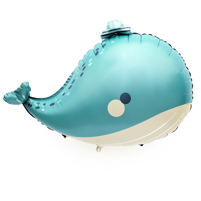 Шар фольгированный 28 Шар фольгированный 28" «Кит», цвет голубой