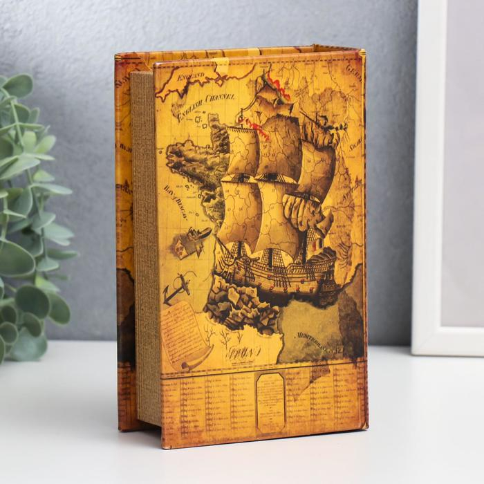 Сейф-книга кожа  Сейф-книга кожа "Морской круиз" 17х11х5 см