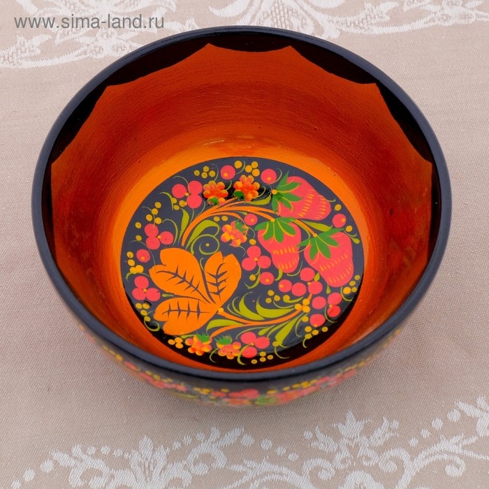 Салатник «Ягодка», 16×16×9 см, хохлома