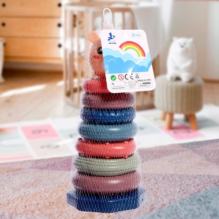 Пирамидка «Зверята», 7 колец, МИКС Пирамидка «Зверята», 7 колец, МИКС