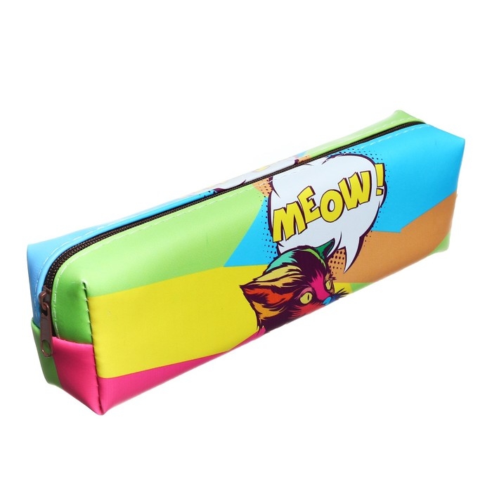 Пенал школьный Пенал школьный "Цветной кот", на молнии