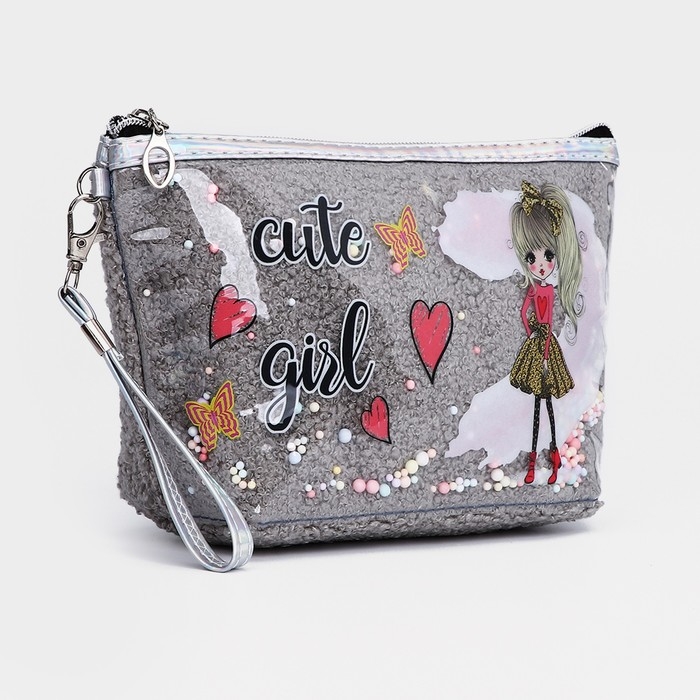 Косметичка на молнии, цвет серый Косметичка на молнии, цвет серый