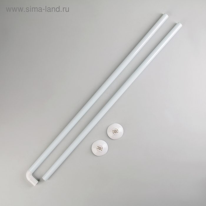 Карниз для ванной комнаты г-образный, 80×80 см, цвет белый