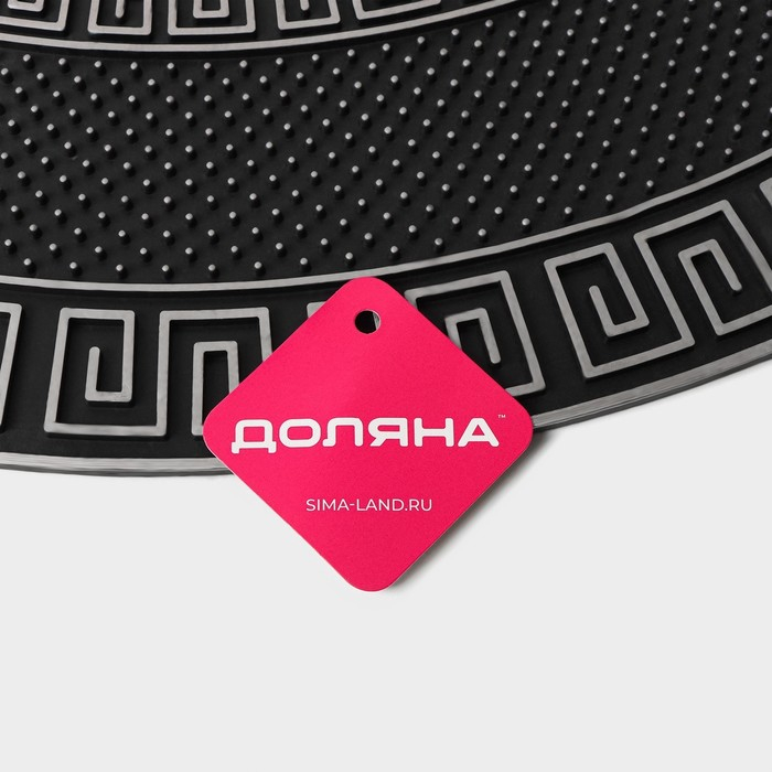 Коврик придверный полукруглый Доляна «Меандр», 45×75 см, цвет серебряный Коврик придверный полукруглый Доляна «Меандр», 45×75 см, цвет серебряный