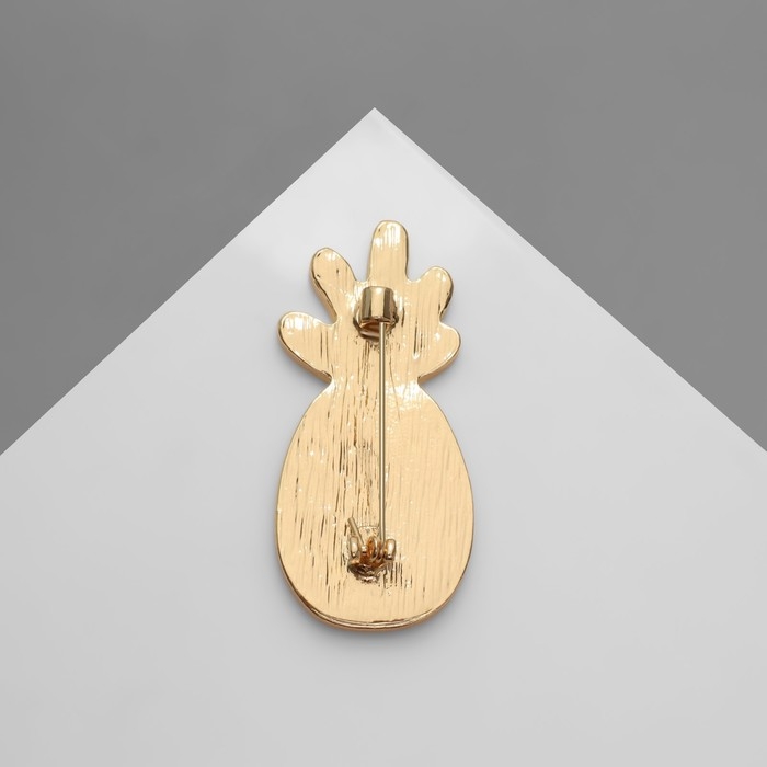 Брошь «Ананас», цвет оранжево-зелёный в золоте Брошь «Ананас», цвет оранжево-зелёный в золоте