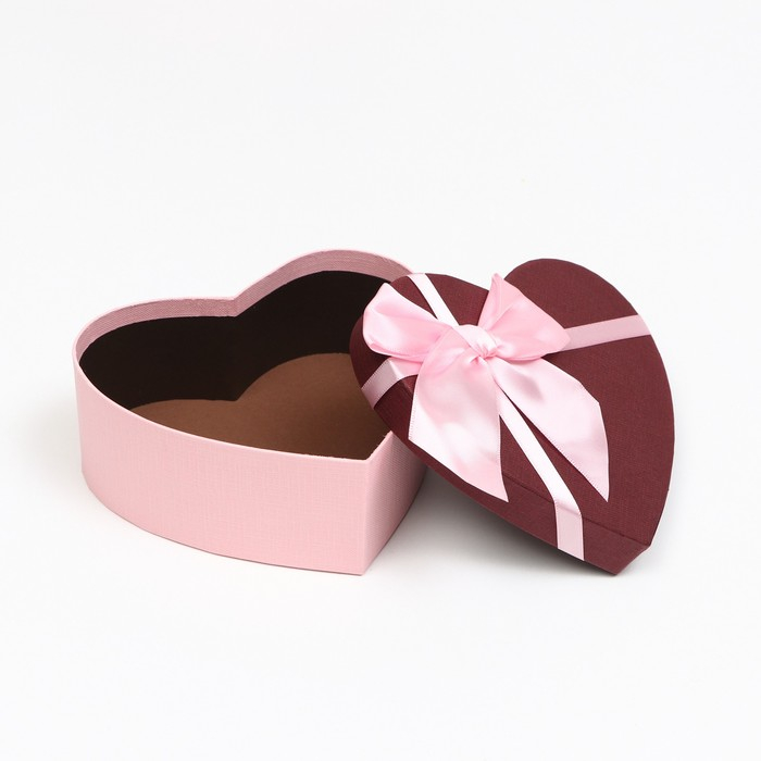 Набор коробок 3 в 1 сердца, бордовый, 21 х 19 х 9 - 15.5 х 14 х 6 см Набор коробок 3 в 1 сердца, бордовый, 21 х 19 х 9 - 15.5 х 14 х 6 см