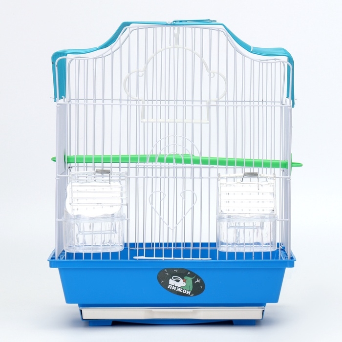 Клетка для птиц фигурная, 30 х 23 х 39 см, синяя Клетка для птиц фигурная, 30 х 23 х 39 см, синяя