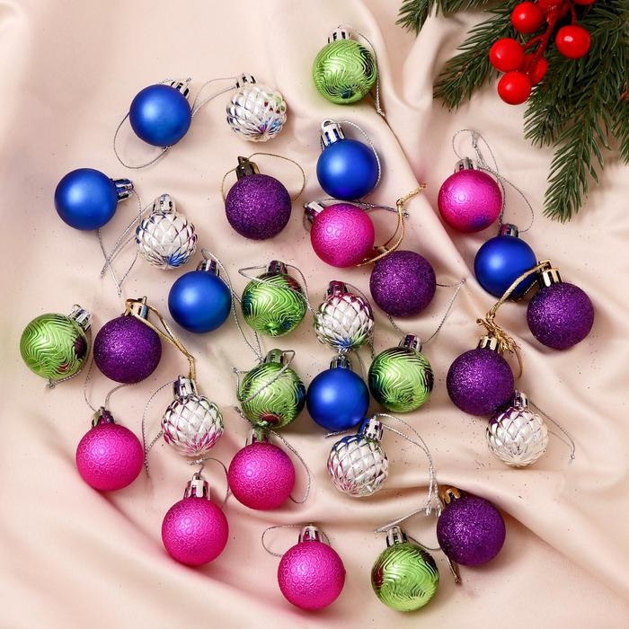 Набор шаров пластик d-3 см, 30 шт Набор шаров пластик d-3 см, 30 шт "Синди" микс