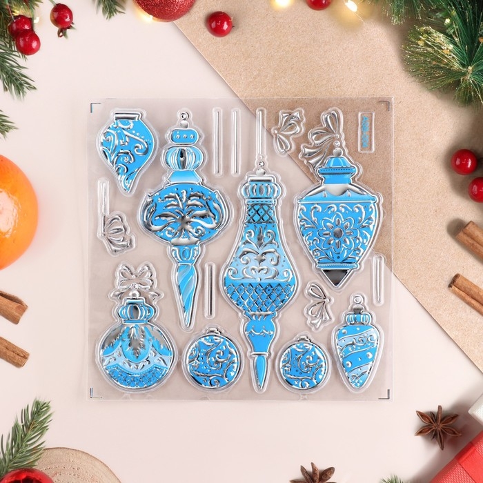 Наклейки на окна Наклейки на окна "Новогодние" игрушки, 21,5 х 15,5 см, МИКС