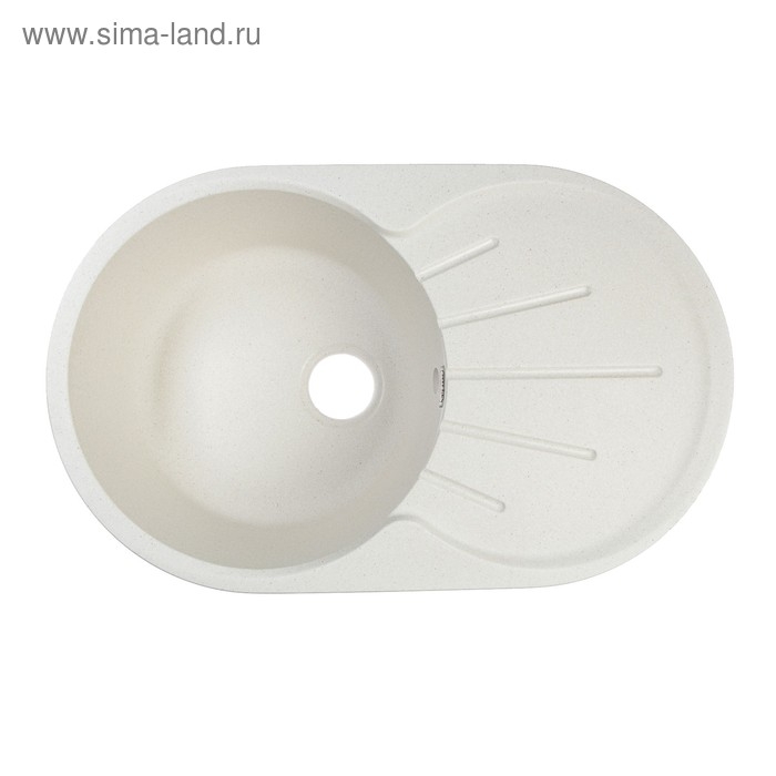 Мойка кухонная из камня ZETT lab. 110/Q7, 730x450x210 мм, матовая, цвет хлопок Мойка кухонная из камня ZETT lab. 110/Q7, 730x450x210 мм, матовая, цвет хлопок