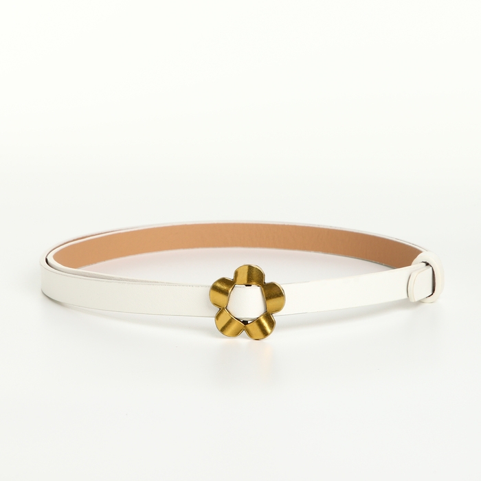 Ремень женский, ширина 1 см, пряжка металл, цвет белый Ремень женский, ширина 1 см, пряжка металл, цвет белый