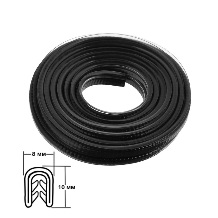 Защитная накладка на контур двери, металлический сердечник, 5 м, черный Защитная накладка на контур двери, металлический сердечник, 5 м, черный