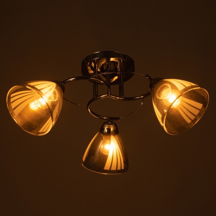 Люстра Люстра "Поли" 3х60Вт Е27 Хром 56х56х24см