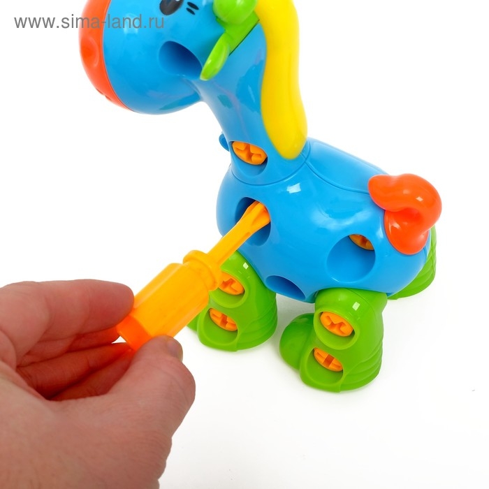 Конструктор винтовой «Жираф», 16 деталей, цвета МИКС Конструктор винтовой «Жираф», 16 деталей, цвета МИКС