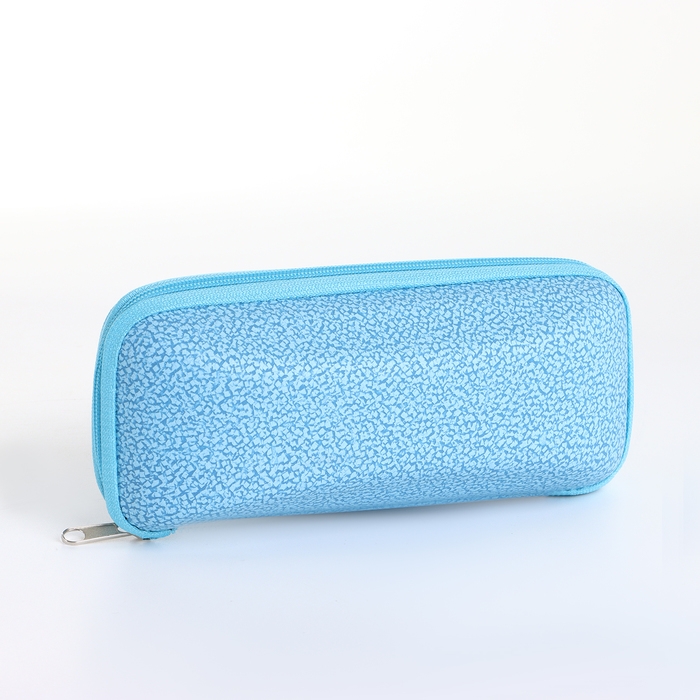Футляр для очков на молнии, длина 16 см, цвет голубой Футляр для очков на молнии, длина 16 см, цвет голубой