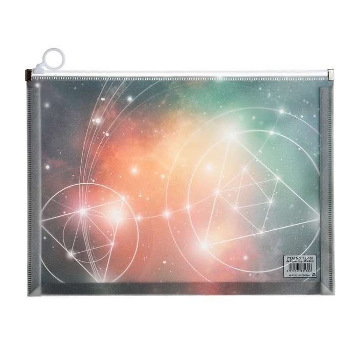 Папка-конверт на молнии формат А4, 180мкр, с рисунком Папка-конверт на молнии формат А4, 180мкр, с рисунком "Космос", МИКС