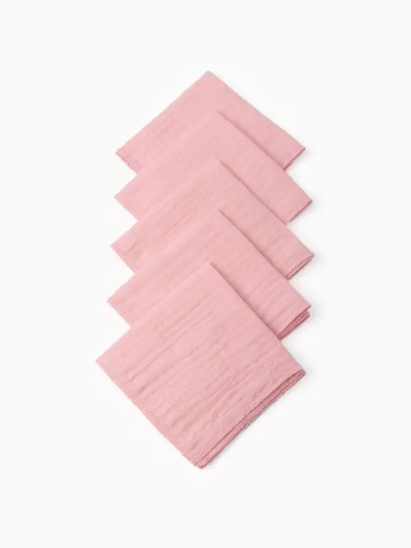 Набор платочков Крошка Я Rose 20*20 см-5 шт, муслин, 100 % хлопок Набор платочков Крошка Я Rose 20*20 см-5 шт, муслин, 100 % хлопок