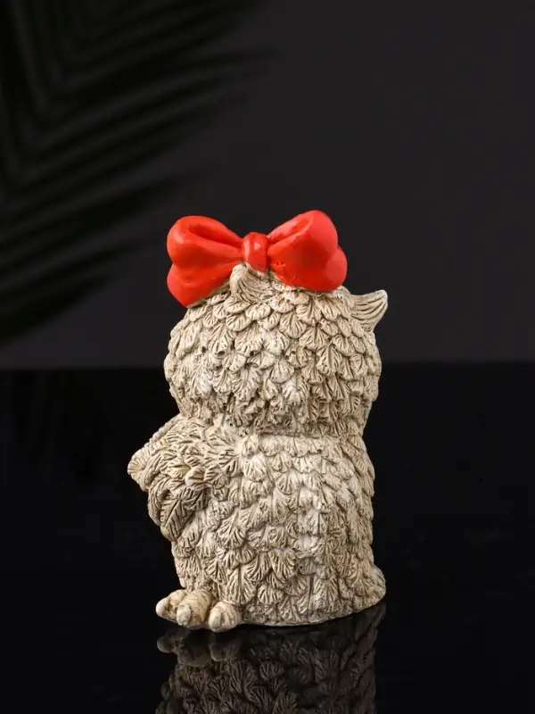 Набор фигурок &laquo;4 совы на подносе&raquo;, 20&times;10&times;10 см, бежевый
