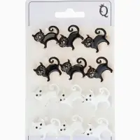 Брошь "Котёнок" бродячий,  (фас 12шт), цвет МИКС