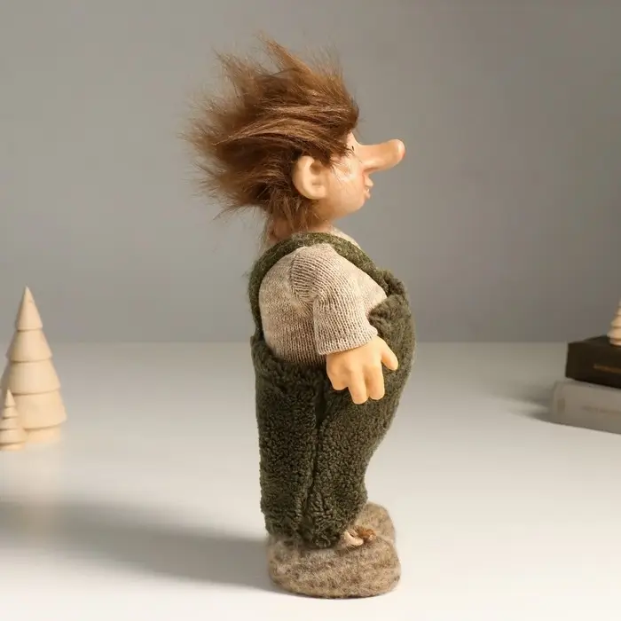 Кукла интерьерная Кукла интерьерная "Домовёнок в комбинезоне с заплаткой" 30 см