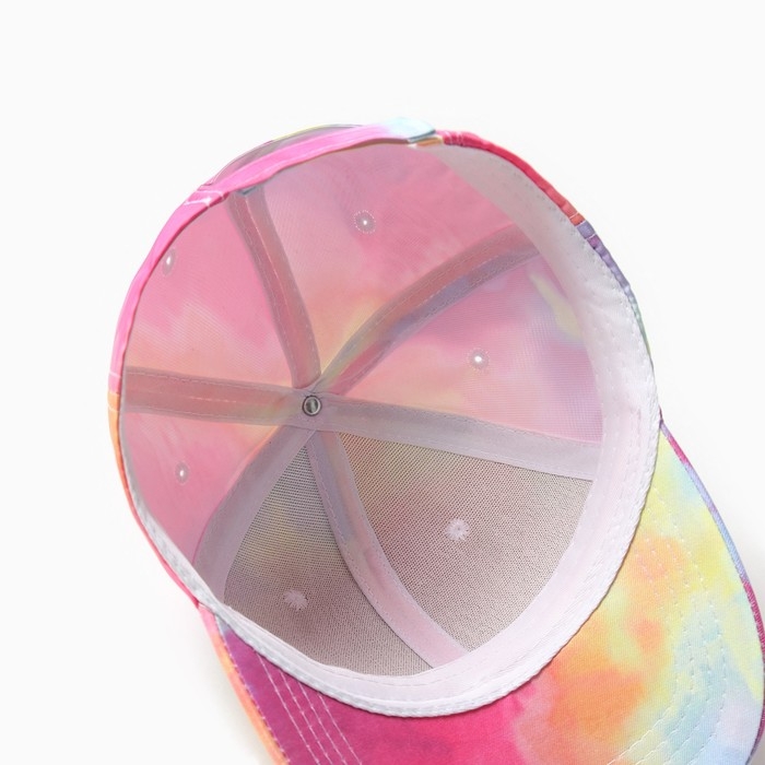 Кепка для девочек MINAKU Кепка для девочек MINAKU "Tie-dye" цвет розовый, р-р 52