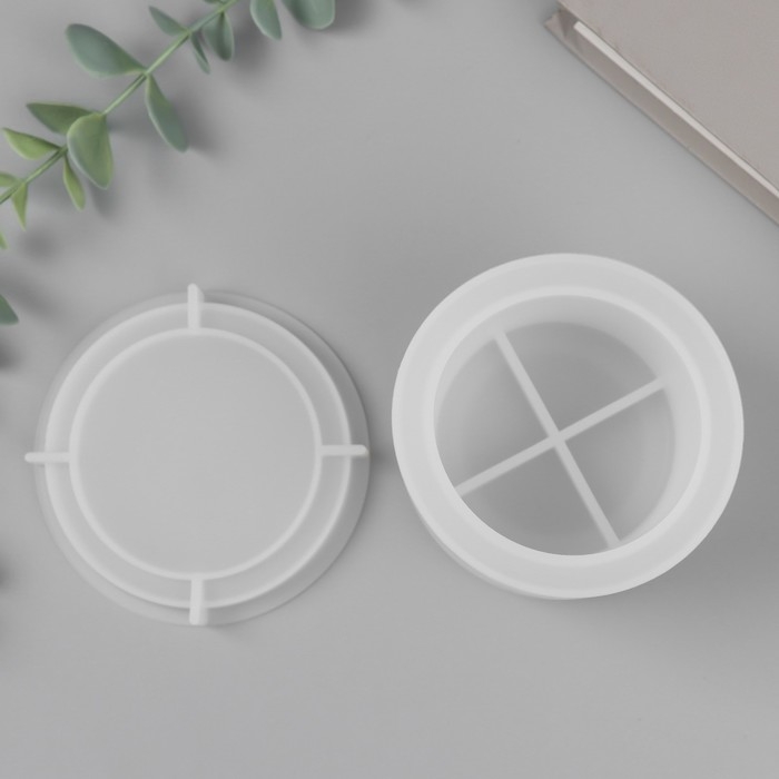 Молд силикон "Шкатулка. Гладкость" с крышкой 7,8х7,8х7,4 см