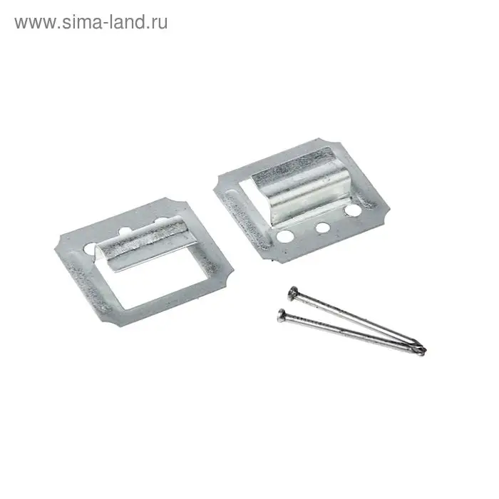 Кляймер ЛОМ, №4, оцинкованный, с гвоздями, 100 шт.