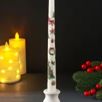Свеча античная "Новый год" 255х22 мм, с декором Свеча античная "Новый год" 255х22 мм, с декором