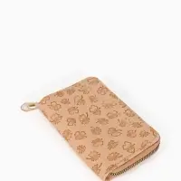 Кошелёк на молнии, 13&times;2&times;9 см, с принтом, бежевый