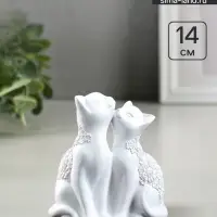 Фигурка полистоун &laquo;Кот и Кошка&raquo; белый, 14&times;13 см