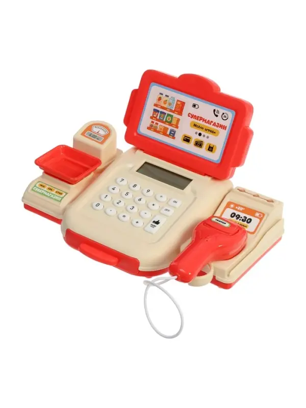 ZABIAKA Игровой набор "Касса-калькулятор" с аксессуарами, свет, звук