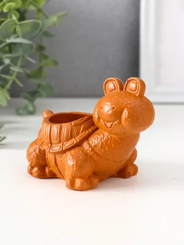 Фигура с подставкой для мелочей «Черепаха», 7.5×10×6 см, красная глина