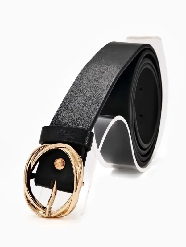 Ремень женский, 110&times;2.9 см, классическая пряжка металл, чёрный