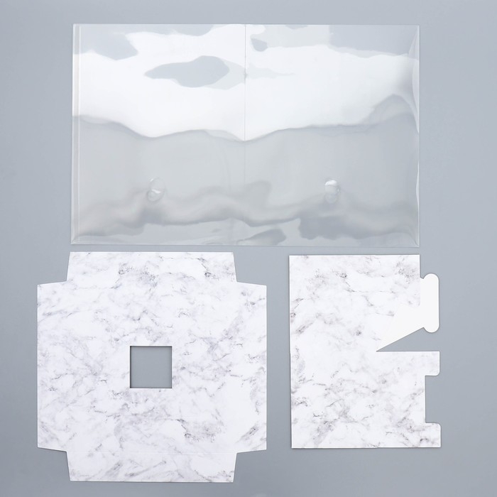 Коробка подарочная для цветов с вазой и PVC окнами складная, упаковка, «Мрамор», 23 х 30 х 23 см Коробка подарочная для цветов с вазой и PVC окнами складная, упаковка, «Мрамор», 23 х 30 х 23 см