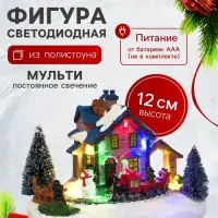 Светодиодная фигура &laquo;Рождественский поезд&raquo;, 12&times;17 см, 5 LED, от батареек AААх3, свечение мульти
