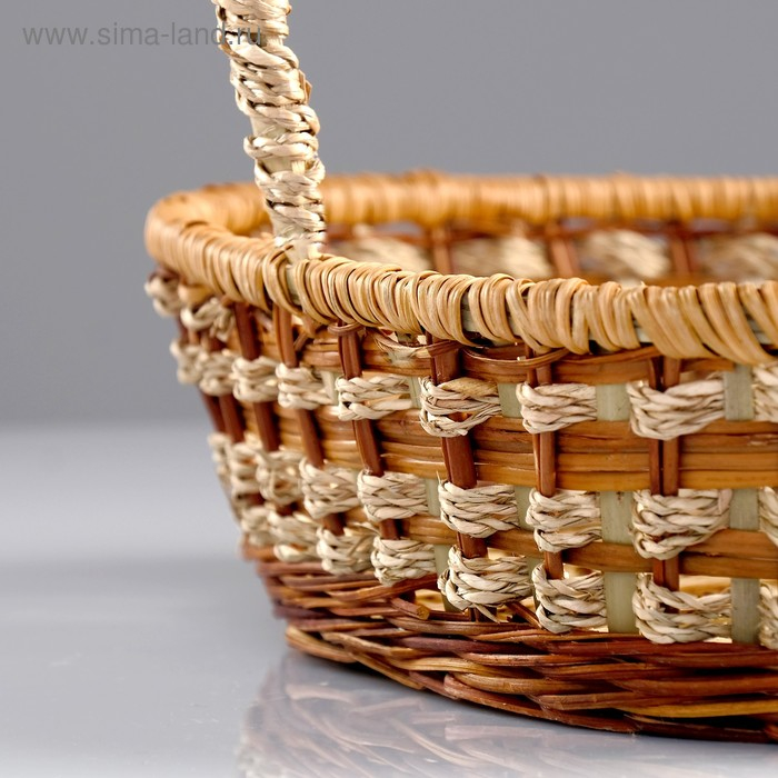 Корзина плетеная, 25×32×8/34 см, ротанг, сыть Корзина плетеная, 25×32×8/34 см, ротанг, сыть