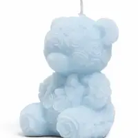 Свеча декоративная "Мишутка" 110 гр, 6х4,8х8 см, 6 ч, голубой