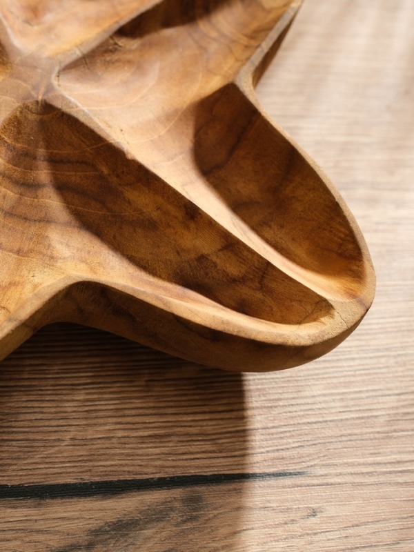 Менажница "Морская звезда" дерево Джати, 24х24х5 см, цв. коричневый