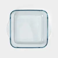 Форма для запекания Paşabah&ccedil;e Borcam, 2 л, 25.6&times;22 см, с крышкой, квадратная, жаропрочное стекло, прозрачная