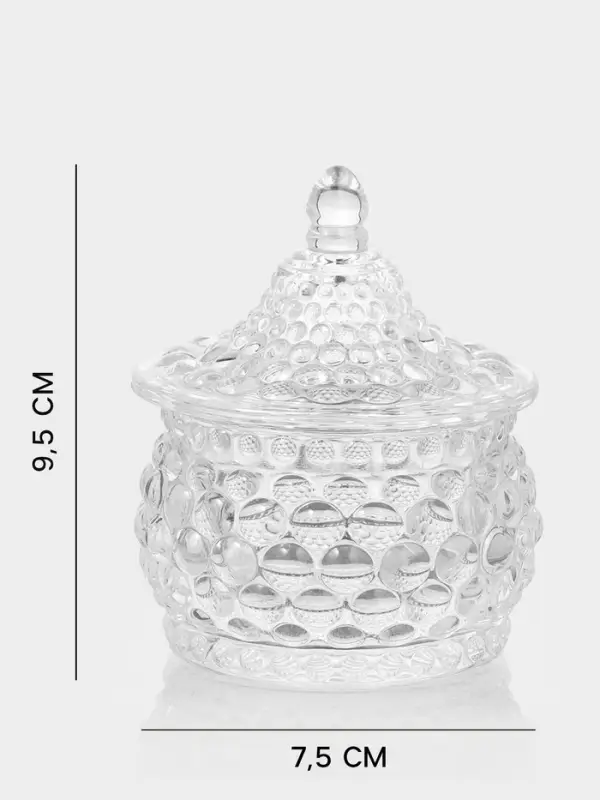 Икорница &laquo;Икринка&raquo;, 110 мл, 7.5&times;9.5 см, с крышкой, стекло, прозрачная