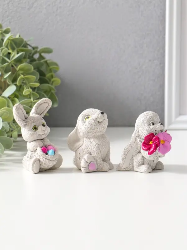 Статуэтки набор 3 шт "Весёлые кролики" 6х5 см