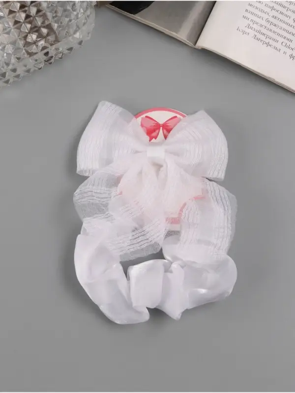 Набор для волос Выбражулька &laquo;Школьница&raquo;, резинка 10 см, зажим 9 см, полоски объём, белый